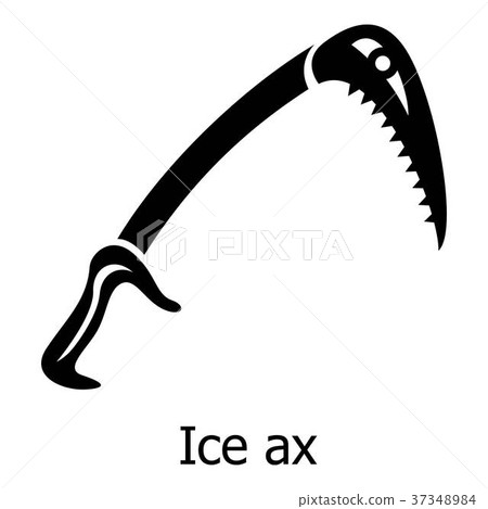 Ice ax icon, simple black style 37348984