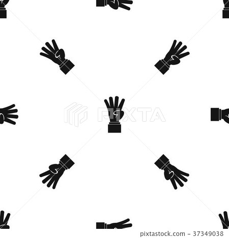 Hand showing number four pattern seamless black 37349038