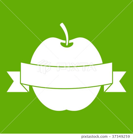 Apple with ribbon icon green 37349259