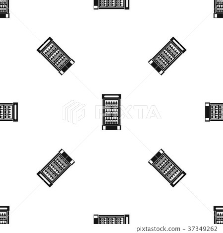Fridge with refreshments drinks pattern seamless black 37349262