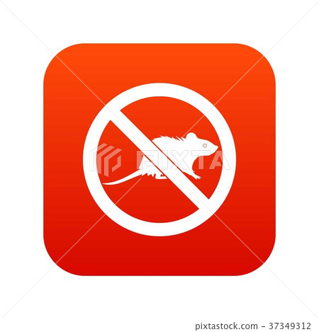 No rats sign icon digital red No rats sign icon digital red 37349312