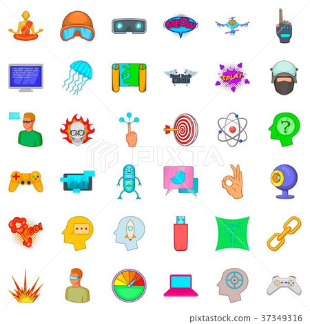 Connection icons set, cartoon style - Stock Illustration [37349316] - PIXTA