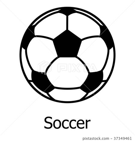 Soccer ball icon, simple black style 37349461