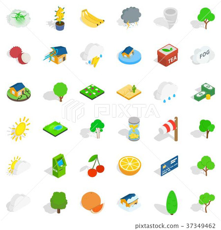 Life icons set, isometric style 37349462