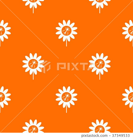 Bee on flower pattern seamless 37349533