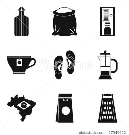 Brazil coffee icon set, simple style 37349622
