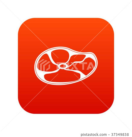 Steak icon digital red - Stock Illustration [37349838] - PIXTA