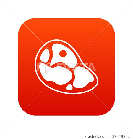 Steak icon digital red - Stock Illustration [37349862] - PIXTA
