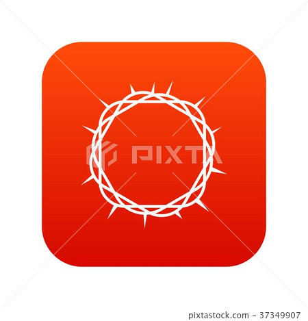 Crown of thorns icon digital red Crown of thorns icon digital red 37349907