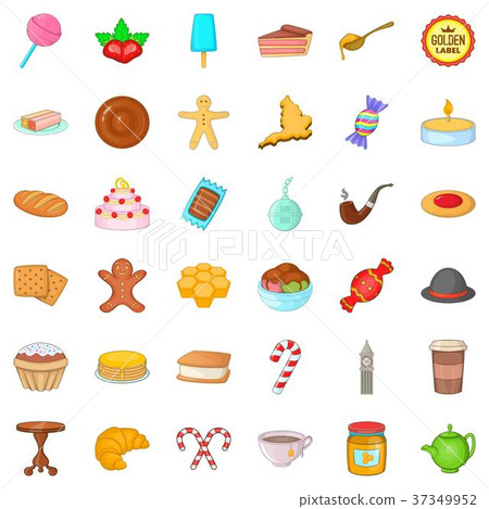 Dessert icons set, cartoon style Dessert icons set, cartoon style 37349952