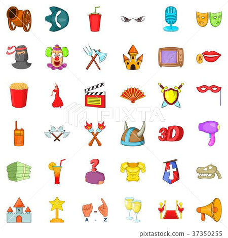 Culture icons set, cartoon style Culture icons set, cartoon style 37350255