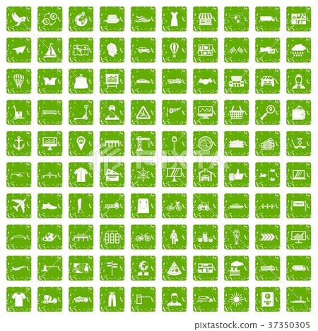 100 logistic and delivery icons set grunge green 100 logistic and delivery icons set grunge green 37350305