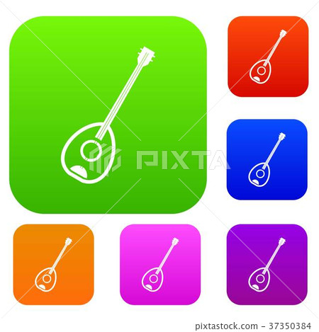 Saz turkish music instrument set color collection Saz turkish music instrument set color collection 37350384