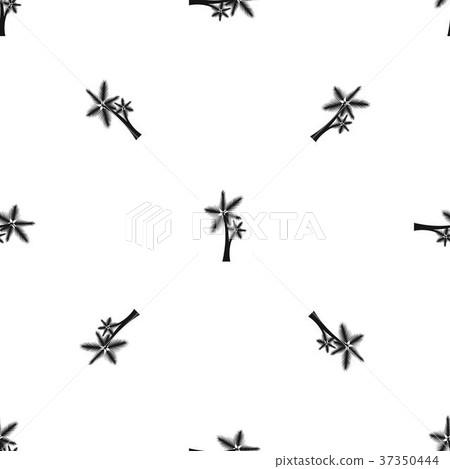 High palm tree pattern seamless black 37350444
