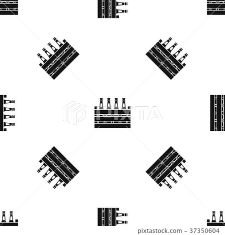 Beer wooden box pattern seamless black 37350604