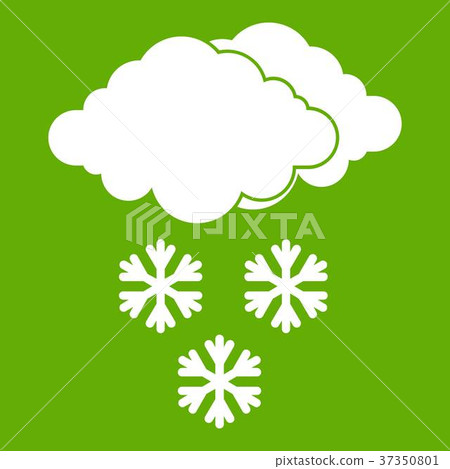 Cloud and snowflakes icon green Cloud and snowflakes icon green 37350801