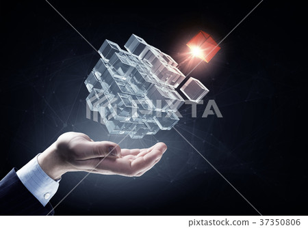 Thinking outside the box as concept 37350806