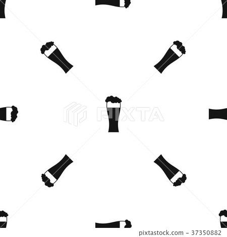 Glass of beer pattern seamless black Glass of beer pattern seamless black 37350882