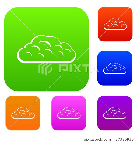 Winter cloud set color collection 37350936