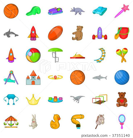 Horse icons set, cartoon style 37351140