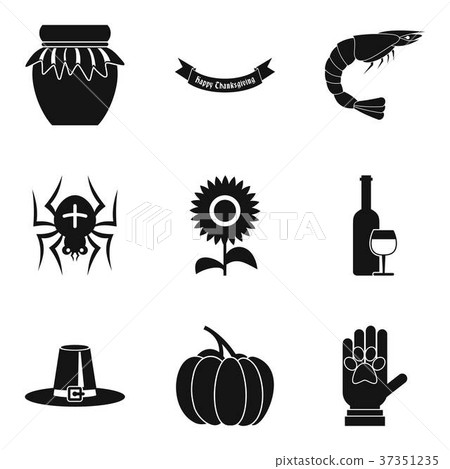 All saints day icons set, simple style 37351235