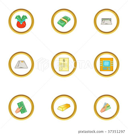 Atm icons set, cartoon style 37351297