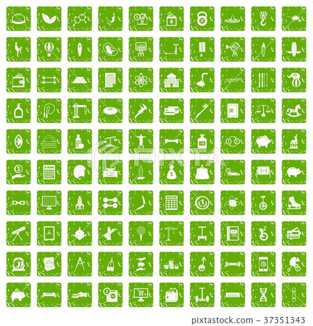 100 balance icons set grunge green 100 balance icons set grunge green 37351343