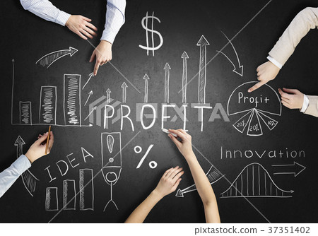Creative work of business team Creative work of business team 37351402