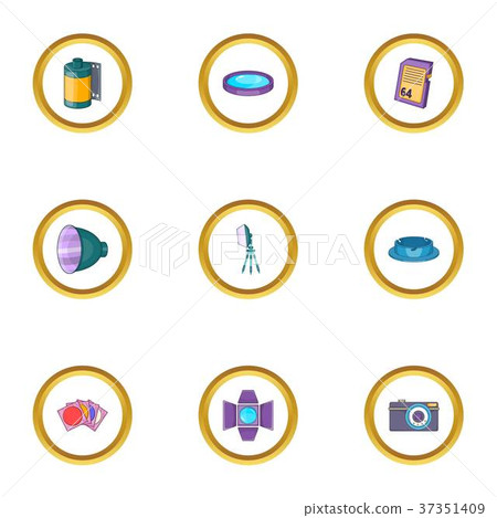 Photography icons set, cartoon style Photography icons set, cartoon style 37351409