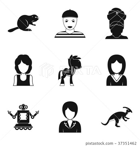 Actor icons set, simple style - Stock Illustration [37351462] - PIXTA