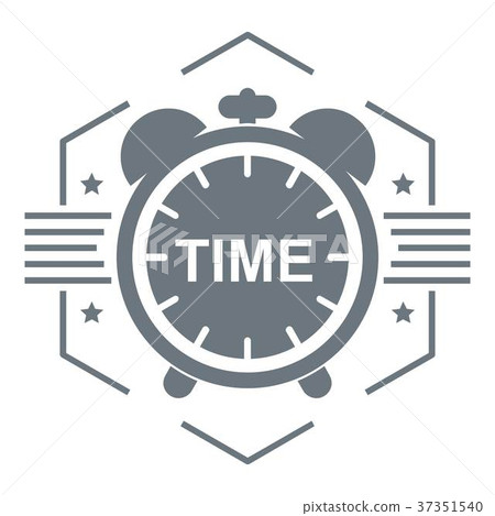 Alarm clock logo, simple gray style 37351540