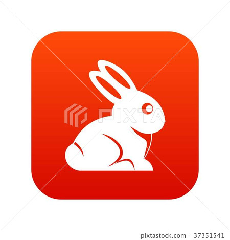 Easter bunny icon digital red 37351541