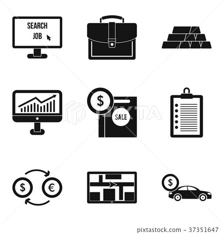 Expensive purchase icons set, simple style 37351647