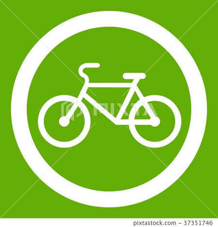 Travel by bicycle is prohibited traffic sign icon green 37351746