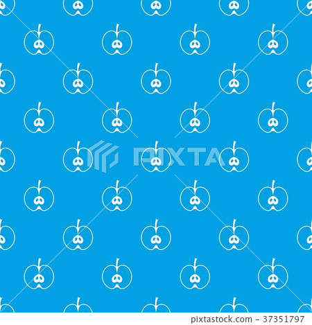 Half apple pattern seamless blue Half apple pattern seamless blue 37351797
