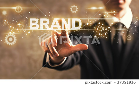 Brand text with businessman Brand text with businessman 37351930