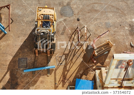 Forklift in an industrial yard Forklift in an industrial yard 37354072