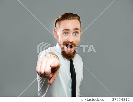 stylish guy with long antennae shows finger stylish guy with long antennae shows finger 37354812