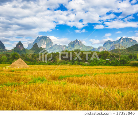 Beautiful rural landscape.Vang Vieng, Laos. Beautiful rural landscape.Vang Vieng, Laos. 37355040