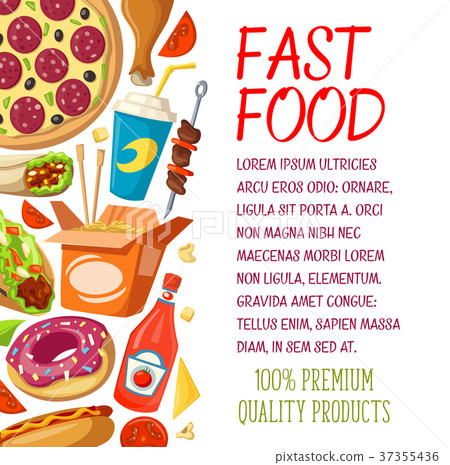 Fast food restaurant menu vector poster Fast food restaurant menu vector poster 37355436