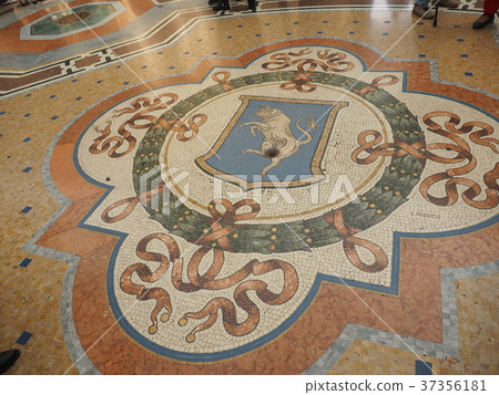 Mosaic of a bull in Milan-Galleria, Italy Mosaic of a bull in Milan-Galleria, Italy 37356181