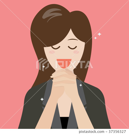 Woman folded her hands for praying - Stock Illustration [37356327] - PIXTA