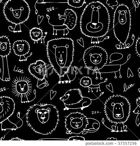 Funny lions, seamless pattern for your design Funny lions, seamless pattern for your design 37357256