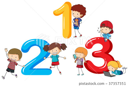 Font design for numbers one to three Font design for numbers one to three 37357351