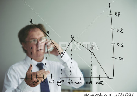 Discussing sales chart Discussing sales chart 37358528