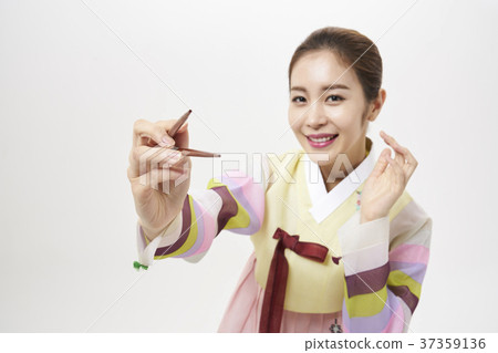 韓服,女,韓國人 韓服,女,韓國人 37359136