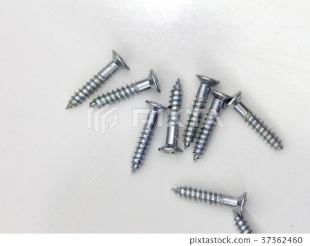 Close-up on screws, metal screws, iron screws Close-up on screws, metal screws, iron screws 37362460