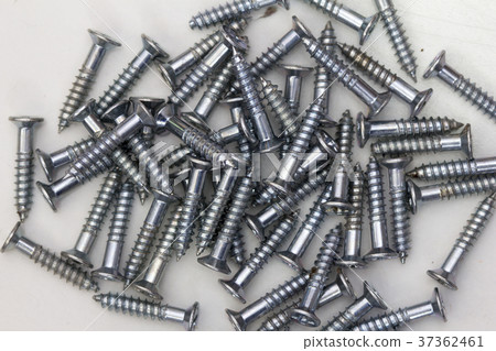 Close-up on screws, metal screws, iron screws Close-up on screws, metal screws, iron screws 37362461