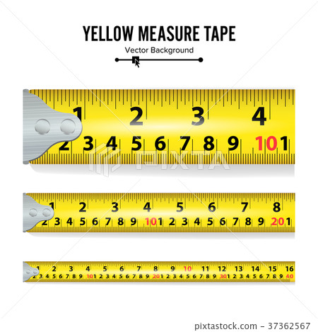 Yellow Measure Tape On White Background Vector Yellow Measure Tape On White Background Vector 37362567