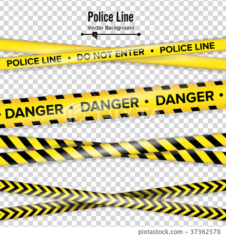 Yellow With Black Police Line. Do Not Enter - Stock Illustration ...